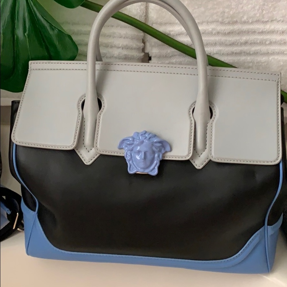 Blue black and gray Versace purse - Picture 2 of 5